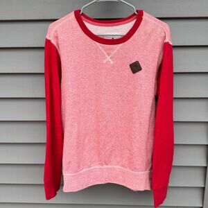 Burton size M Red Coral Marled Crewneck 100% Cotton Lightweight Sweatshirt
